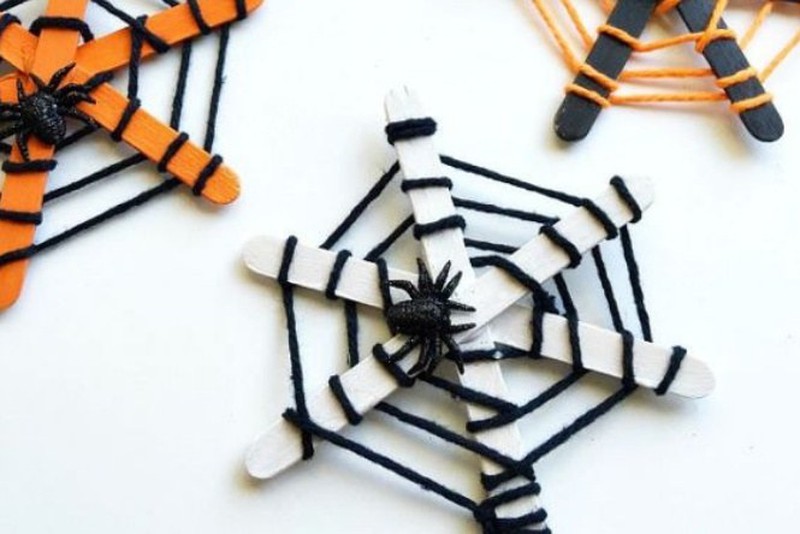 Halloween decoration with wooden sticks