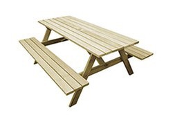 Mesa picnic madera bancos abatibles 198x154x74 cm (6-8 pax