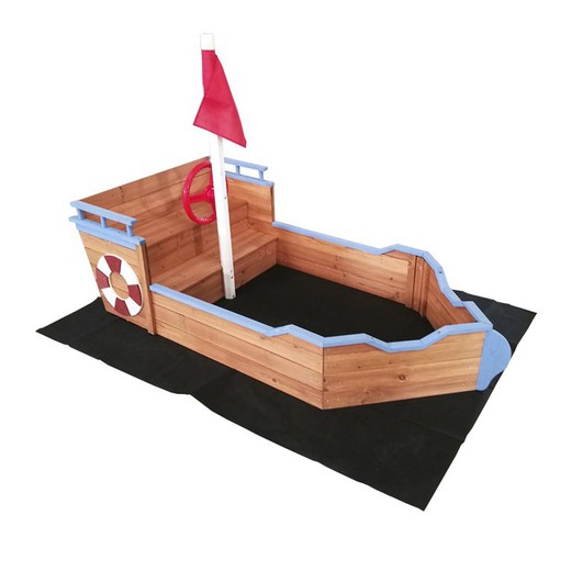 Ξύλινο σκάφος με αμμοδόχο Εξωτερικά παιχνίδια 158x78x100 cm