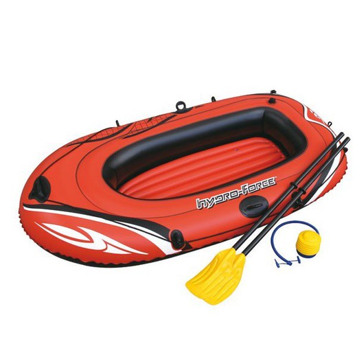 Hydro-Force 186 x 100 cm inflatable boat with paddles and Bestway foot inflator