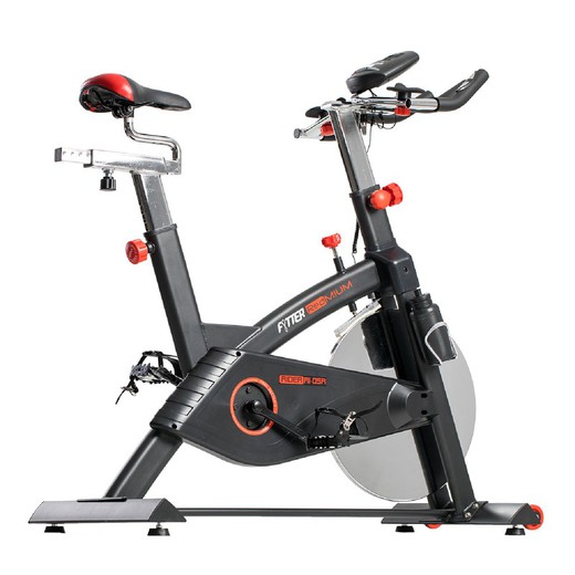 Bicicleta Ciclo Indoor Fytter Rider RI-05R 125x50,5x115 cm 6 Funciones, Pulsómetro, Inercia 20 Kg y Resistencia Regulable