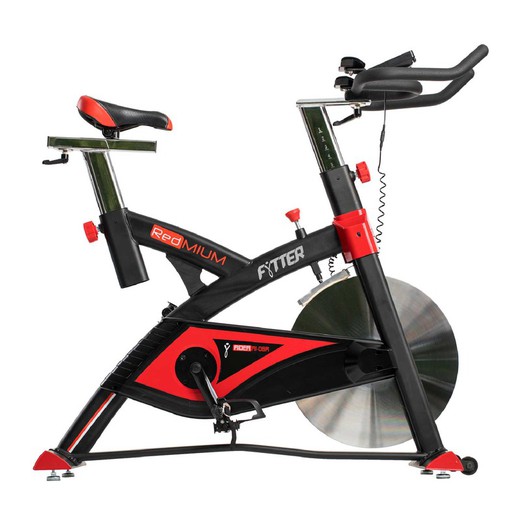 Bicicleta de ciclo indoor Fytter Rider RI-06R 130x51x116 cm 6 funções, inércia de 22 kg, resistência ajustável e Bluetooth