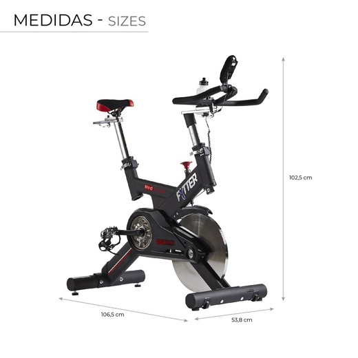 Fytter Rider RI-09R Generation II Indoor Cycle Bike 128x53x119 cm 7 Functions, 22 Kg Inertia, Thoracic Band and Bluetooth