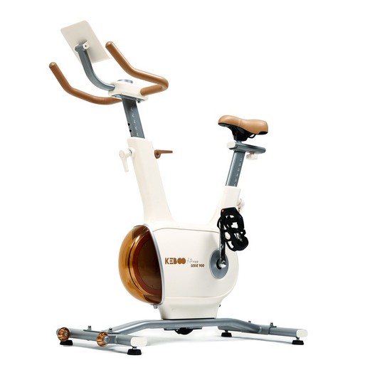 Keboo Fitness 900 Series White Motorized Exercise Bike with Magnetic Brakes