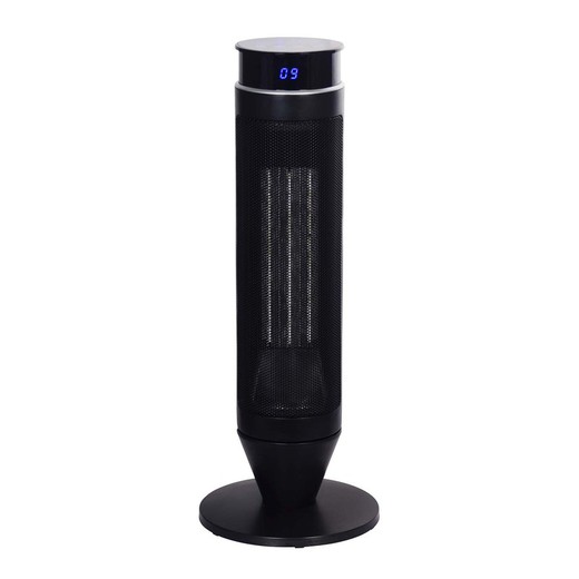 Kekai Ceramic Oscillating Heater Tower Swing Black 2000W with Remote 12x12x53 cm