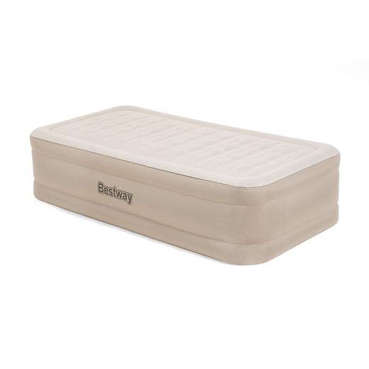 Bestway Single Inflatable Bed 191x97x46 cm Integrated Inflator Fortech Beige