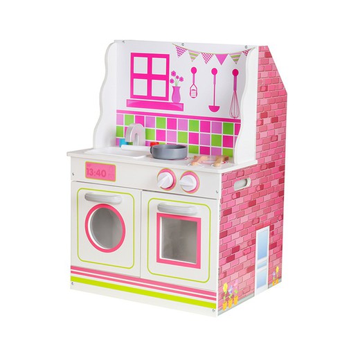 Dollhouse and Kitchen 2 in 1 Estela Παιχνίδια εξωτερικού χώρου σε MDF 47,5x40x67,5 cm