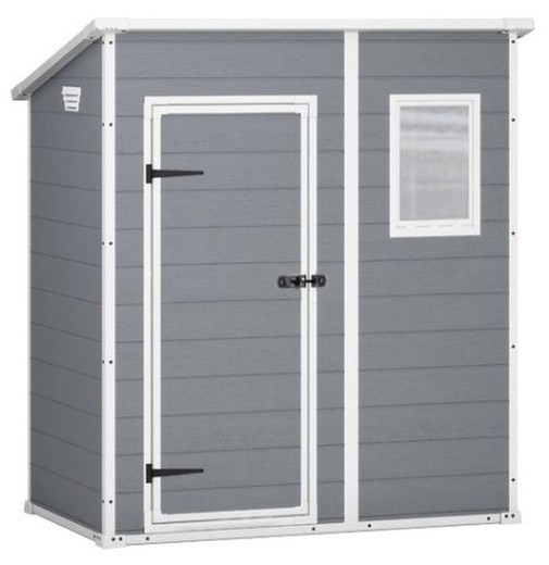 Keter Manor Pent 6x4 Grey Outdoor Storage Shed 6ft x 3.6ft x 6.6ft