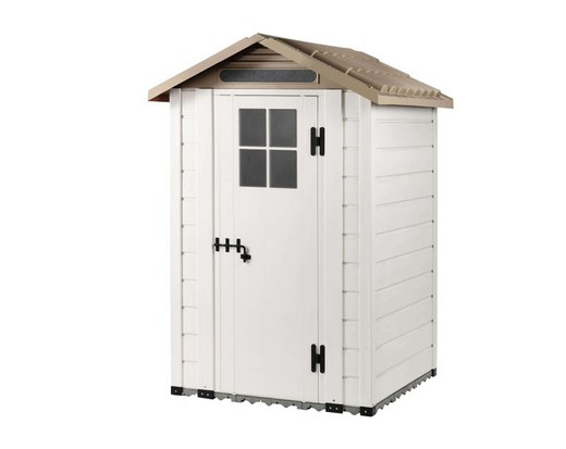 Cabane en résine Tuscany Evo 120 Blanc / Beige 144x137x214 cm