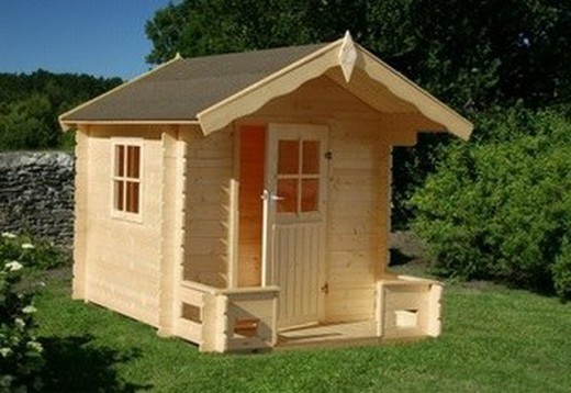 Drewniana chatka dla dzieci Sam o wymiarach 176 x 236 cm. 2,4 m2