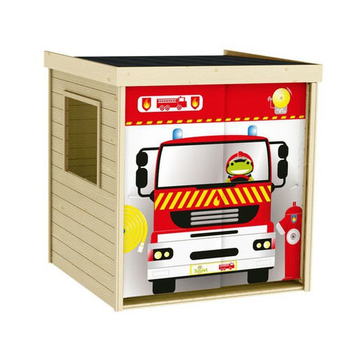 Soulet Brandweer houten kinderhut (1240x1250x1320 mm)