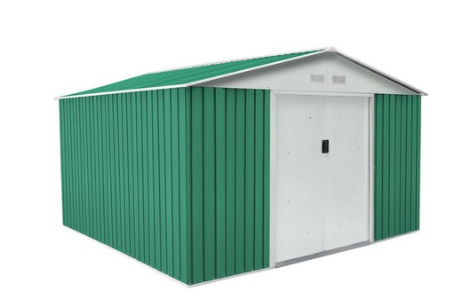 Caseta Metálica Gardiun Bedford 11,59 m² Exterior 361x321x205 cm Acero Galvanizado Verde