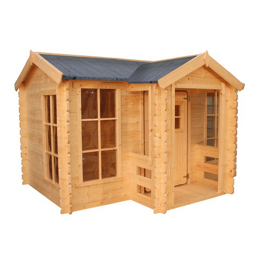 Kinderspielhaus aus Holz Outdoor Toys Mika 241x175,5x135 cm mit Veranda