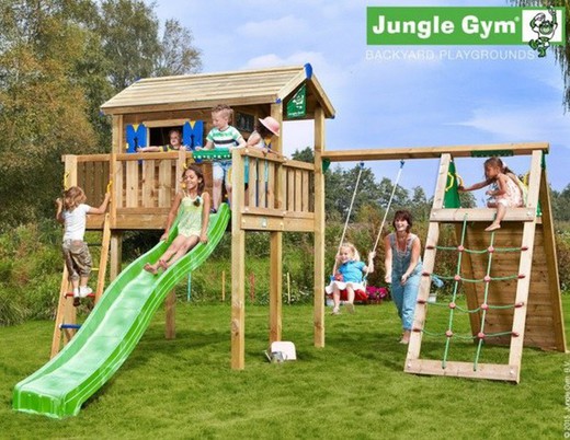 Jungle Playhouse XL Kletter-Kinderhaus aus Holz