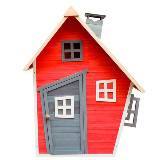 Casa de madeira para crianças "Fantasy Red" 1,22 m2 fora 1200 x 1020 x 1500 mm.