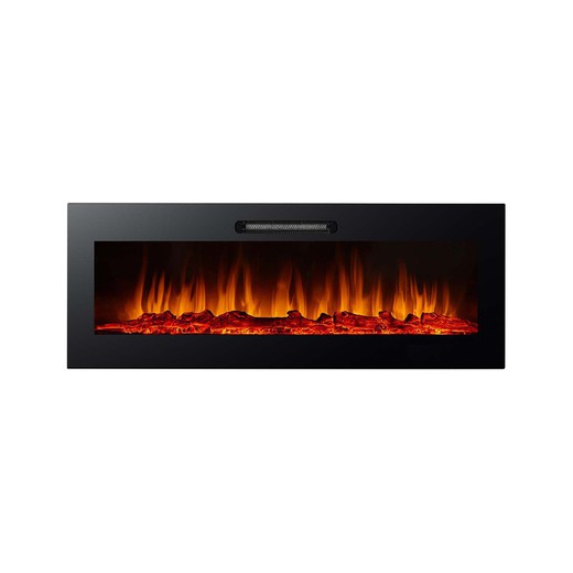 Wall-mounted electric fireplace with 3D flame effect and front air outlet - 2000W heater. OREGON KEKAI