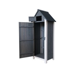 Gardiun Kylie Gray exterior wooden wardrobe shed 77x54x179 cm