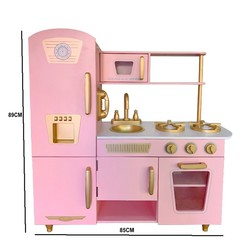 Cocina Infantil de Madera Leire Pink Outdoor Toys 85x33x89 cm Rosa Vintage