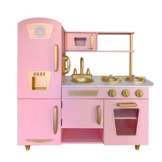 Cucina per Bambini in Legno Leire Pink Outdoor Toys 85x33x89 cm Rosa Vintage