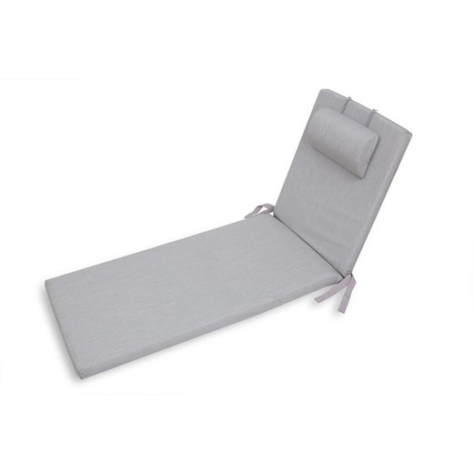Chillvert Pacific Cushion Deck Chair with Light Gray Removable Acrylic 190X60X6 cm