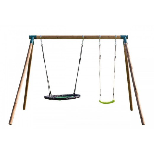 Double Plus Wooden Swing