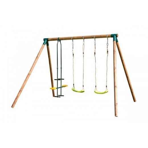 Triple Etna Wooden Swing with Face to Face