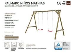 Balanço de madeira Palmako Mathias 310x194x230cm