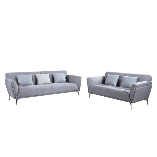 Set med två soffor med 2 och 3 platser Calabria Pärumm 185x90x80 cm / 230x90x80 cm Stengrå