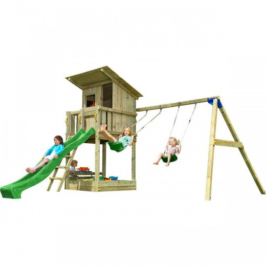 Beach Hut XL Tower Set with Double Swing