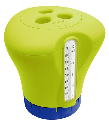 Thermoklor chlorine dispenser with thermometer.