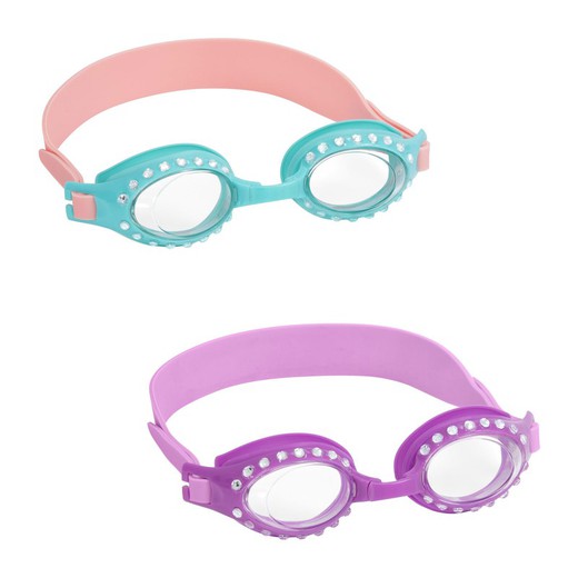 Óculos de natação infantil Bestway pedras brilhantes com mais de 3 anos
