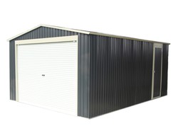 Dakota metalgarage - grå (17,31 m2) (to pakker)