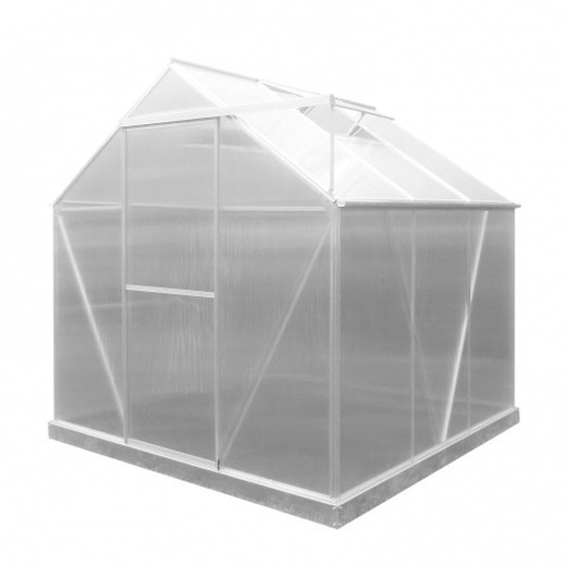 Gardiun Lunada drivhus polycarbonat / aluminium 3 moduler 3,63 m² 188x193x190 cm med base