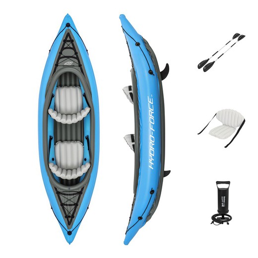 Bestway Hydro-Force Double Cove Champion Inflatable Kayak 331x88X45 cm With 2 Oars and Hand Pump