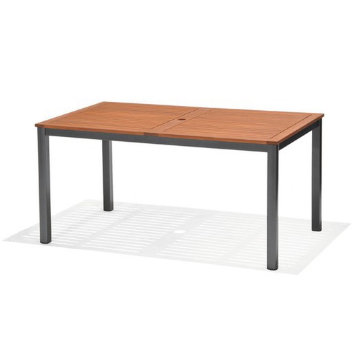 Table Eucalyptus Wood and Aluminum Chillvert Ibis 150 x 90 x 74 cm