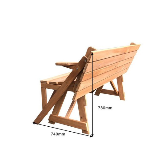 Picnic wood table "Summer Transformable" convertible to bank