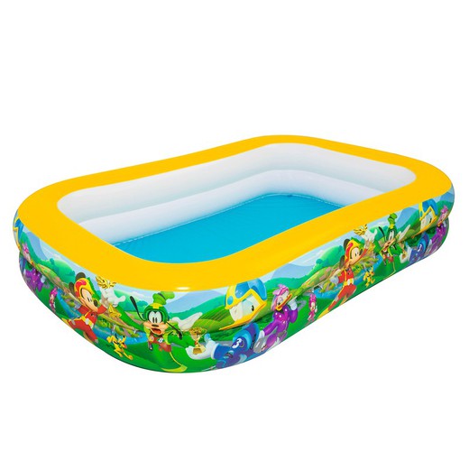Mickey mouse piscina inflable 2 anillos family 262x175x51cm