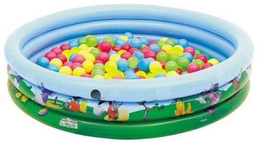 Mickey mouse piscina inflable 3 anillos con bolas122x25cm