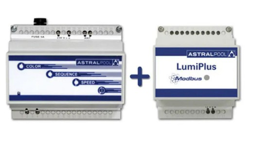 Modulatore Lumiplus Rgb + Modulo Fluidra Connect compatibile