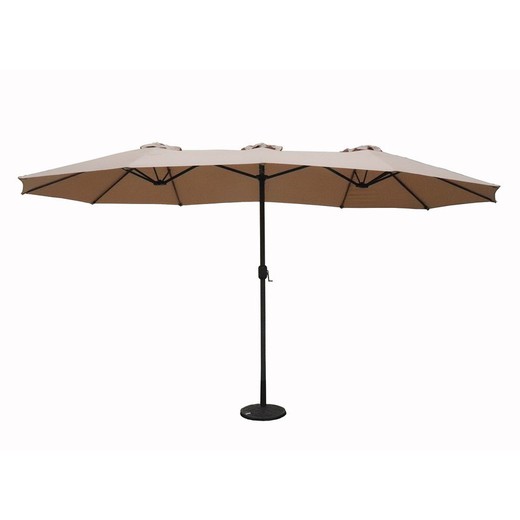 Parasol Doble de Jardín Acero 460x270x280 cm Antracita y Marrón Claro sin base