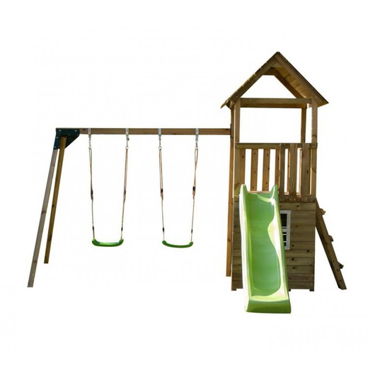 Tibidabo Children's Park with hut and double swing Masgames MA700225