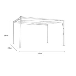 Pérgola de Exterior Chillvert Rodas de Acero con Toldo 394x296x199