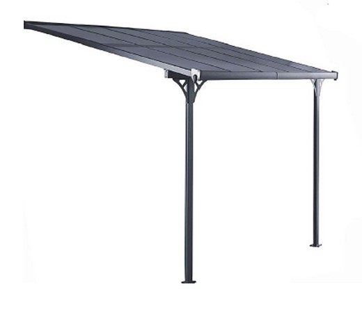 Elliot Wall Pergola 8 m2 in aluminum and polycarbonate Gardiun 314x255x222 / 262 cm