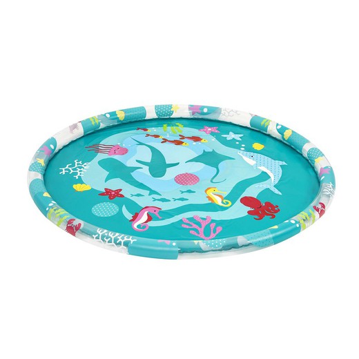 Tapete de Piscina com Jatos de Água Bestway Ø165 cm Azul Marinho Estampa Mais de 3 Anos