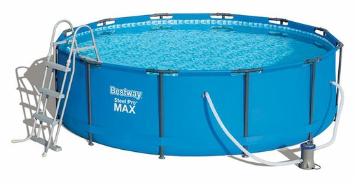 Avtagbar rund tubulär pool Bestway Steel Pro Max med kassettfilter 366x100 cm