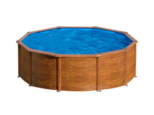 Swimming pool Gre round wood-height 1.20 m model Sicilia different diameters.