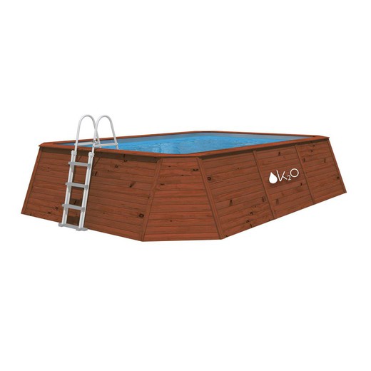 Pool Paneled Wood K2O 345 x 255 x 107 cm Kartuschenbehandlungsanlage von 2006 Litern / Stunde oder Sand von 2006 l / h