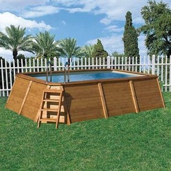 Pool Paneled Wood K2O 490 x 293 x 110 cm Impianto di trattamento a cartuccia da 2006 litri / ora o sabbia da 2006 l / h