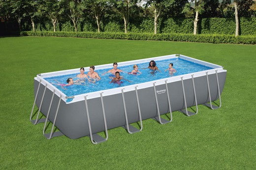 Piscine Détachable BESTWAY Steel Pro Max Ø457X107 Cm avec Purificateur à Cartouche 3 028 L/H Lumière Led Échelle et Couverture