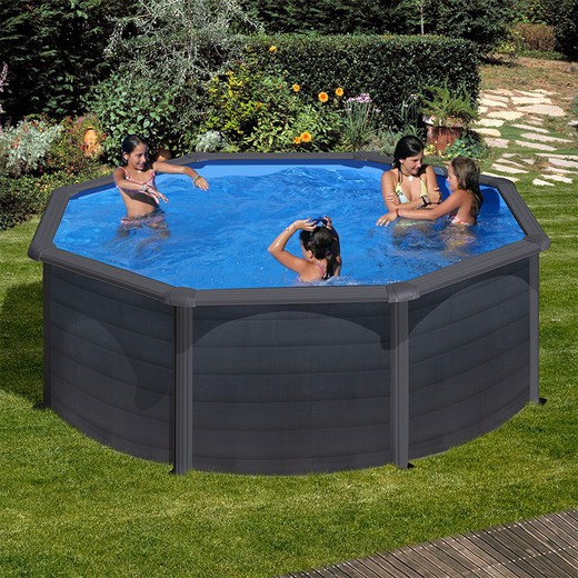 Swimming pool Gre Granada Graphite round + inflatable gift